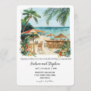 Romantic Tropical Island Wedding Invitation