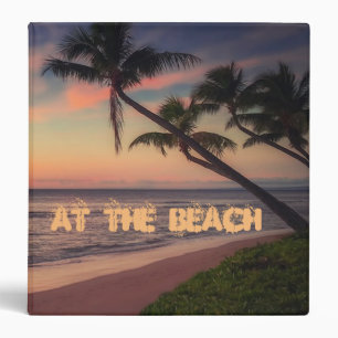 Romantic Tropical Palm Trees, Sunset Binder