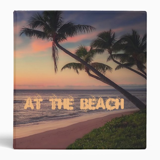 Romantic Tropical Palm Trees, Sunset Binder (Front)