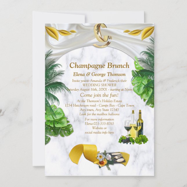 Romantic Tropical Wedding Announcements (Front)