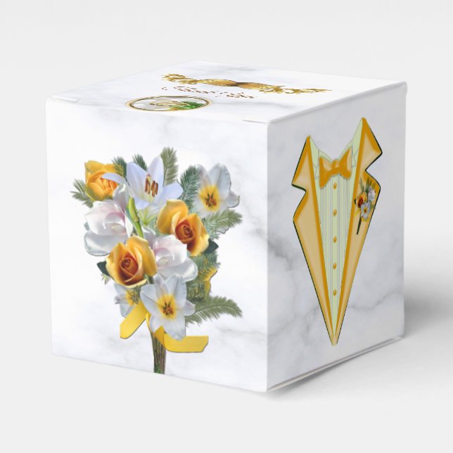 Romantic Tropical Wedding Favor Box (Front Side)