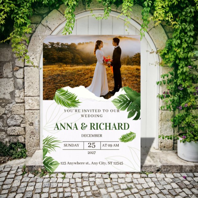 Romantic Tropical Wedding Invitation (Creator Uploaded)