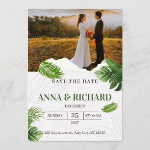 Romantic Tropical Wedding Save The Date