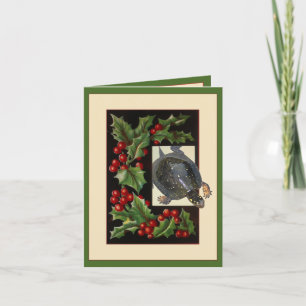 Romantic, turtle Christmas holiday greeting card