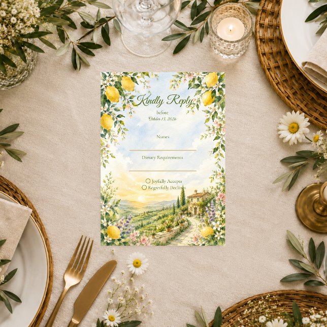 Romantic Tuscan Wedding RSVP Card (Creator Uploaded)