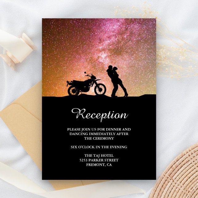 Romantic Twilight Galaxy Couple Wedding Reception Enclosure Card (Creator Uploaded)