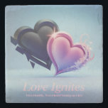 Romantic Two Hearts Coaster<br><div class="desc">Celebrate love with this romantic drink coaster featuring two hearts. Perfect for couples or everyday use,  it adds a heartfelt touch to any table setting.</div>