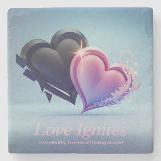 Romantic Two Hearts Coaster