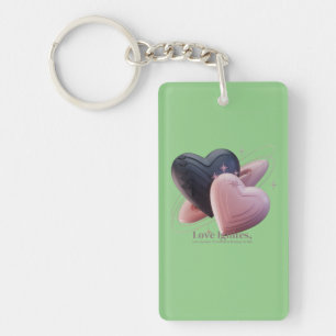 Romantic Two Hearts Keychain