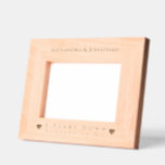 Romantic Two Hearts Newlywed Wedding Photo  Etched Frames<br><div class="desc">Romantic Two Hearts Newlywed Wedding Photo Laser Etched Wood Frames. Bride and Groom's Names at top of frame. Five Years Down and Forever to Go at the bottom with two hearts on either side. Perfect for a 5th Wedding Anniversary Gift, according to tradition wood symbolizes the depth and strength that...</div>