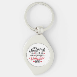 Romantic typhography design valentine's day keychain