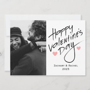 Romantic Typography Valentines day couple 1 photo Holiday Card