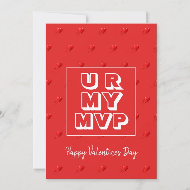 Romantic U R MY MVP Valentines Day Holiday Card (Front)
