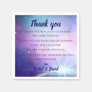 Romantic Under The Stars Wedding Thank you Message Napkin