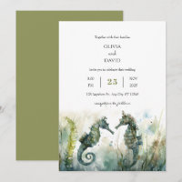 Romantic Underwater Seahorse Couple Beach Wedding