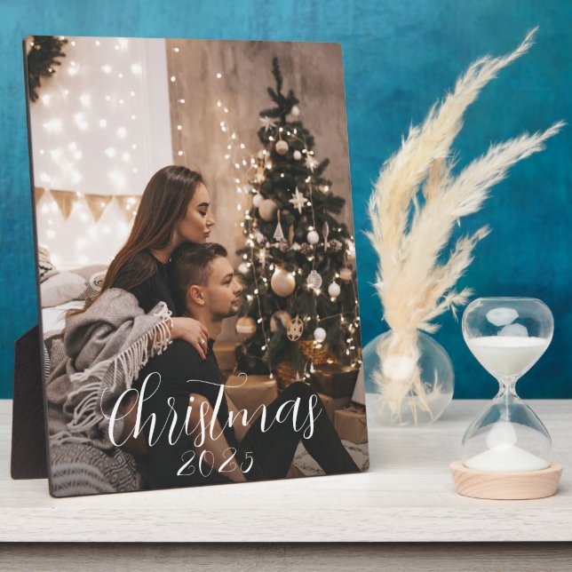 Romantic Urban Couple Custom Holiday Photo Plaque (Side)