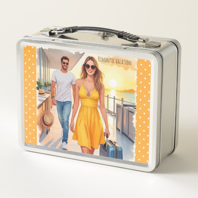 Romantic Vacation ,Romantic Getaway,Metal Lunchbox (Back)