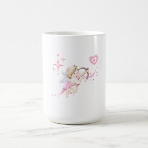 Romantic Valentine Art with Pink Heart Glow Coffee Mug