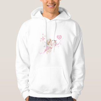 Romantic Valentine Art with Pink Heart Glow Hoodie