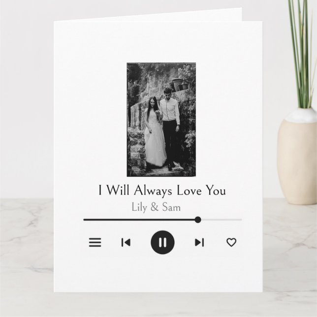 romantic valentine couple love music player card (Front)
