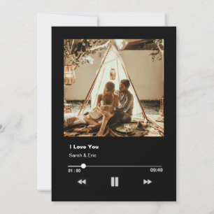 romantic valentine couple love music player holiday card