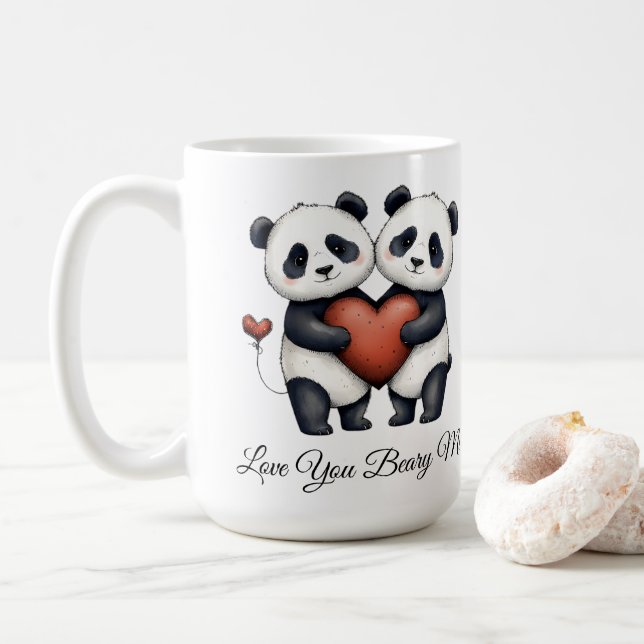 Romantic Valentine Gift for Her or Him Coffee Mug (With Donut)