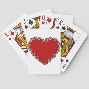 Romantic Valentine Love Heart Red Playing Cards