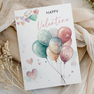 Romantic Valentine’s Day with Balloons & Hearts Invitation