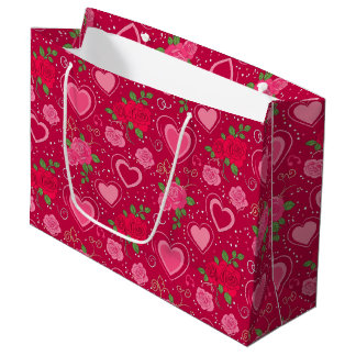 Romantic Valentine’s Roses & Hearts Gift Bag