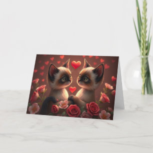 Romantic Valentines Cat Card