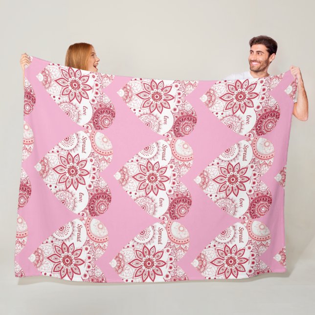 Romantic Valentine's Day Blanket with Mandala  (In Situ)
