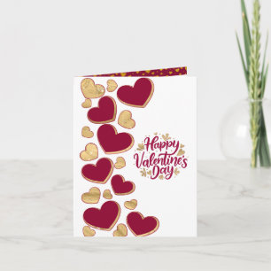 Romantic Valentine's Day Burgundy & Gold Heart Invitation
