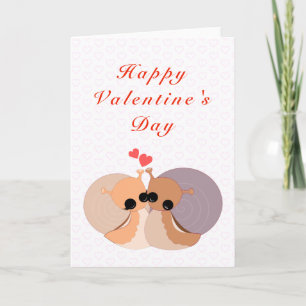 Romantic Valentine's Day Card Couple Snails Love