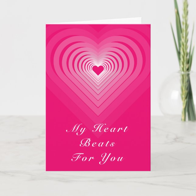 Romantic Valentine's Day Card with Hearts and Text (Front)