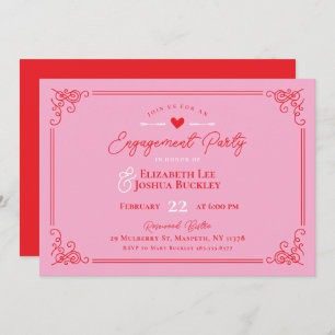 Romantic Valentine's Day Engagement Party Invitation