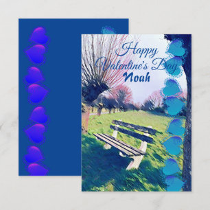 Romantic Valentines Day Heart Garden Bench For Him