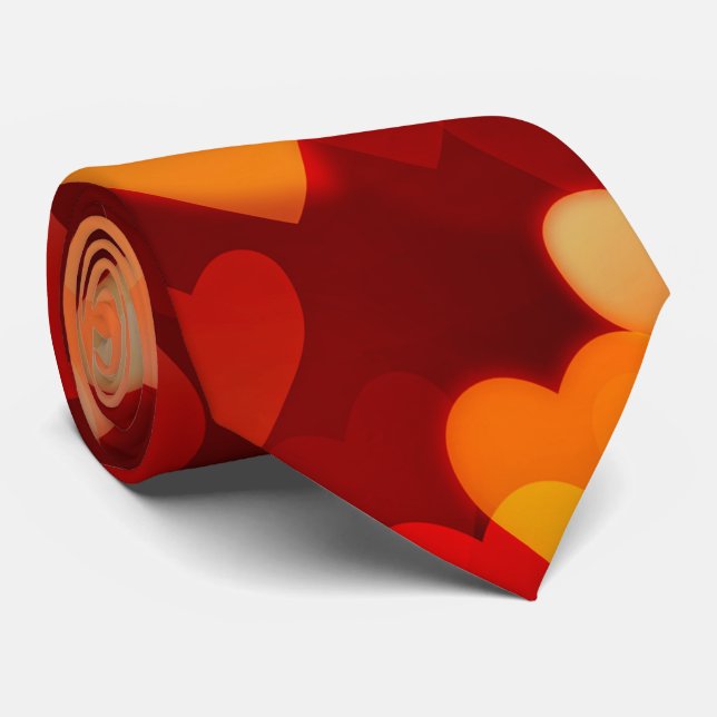 Romantic Valentine's Day Heart Pattern Tie (Rolled)