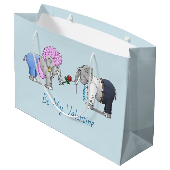 Romantic Valentines Day Large Gift Bag (Back Angled)