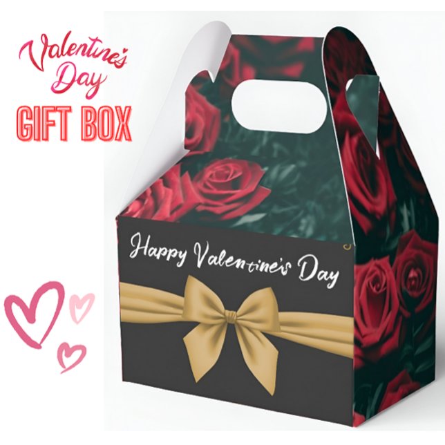 Romantic Valentine's Day Roses with Elegant Bow Favor Box (Creator Uploaded)