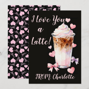 Romantic Valentines Day Whipped cream iced coffee Card