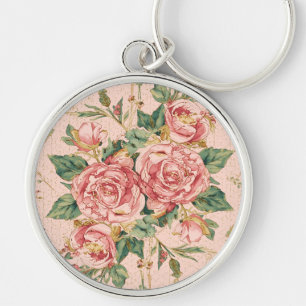 Romantic Valentine's Day with Lovely Roses,Pink Keychain