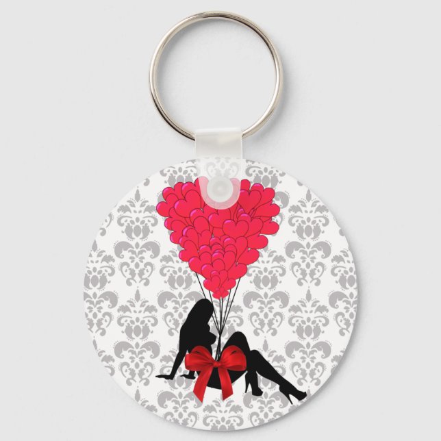 Romantic Valentines design Keychain (Front)