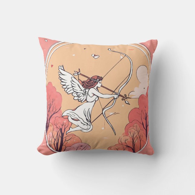 Romantic vector illustration on love story theme.  throw pillow (Front)