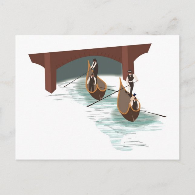 Romantic Venice Gondolas Postcard (Front)