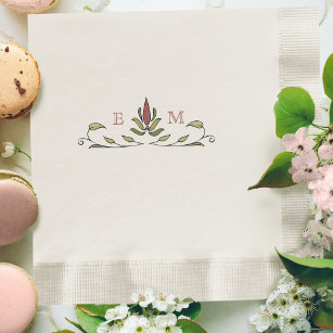 Romantic Victorian Monogram Customizable Wedding Napkin