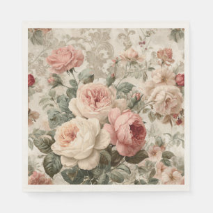 Romantic Victorian Rose Vintage Napkin