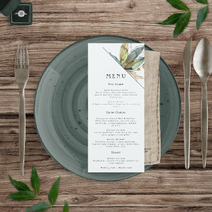 Romantic Vines Minimal Garden Green Blue Menu