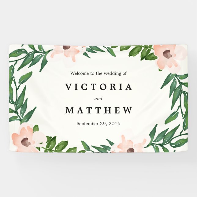 Romantic Vines Wedding Day Banner (Horizontal)