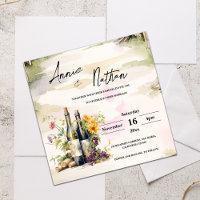 Romantic Vineyard Grapevine Wedding Invitation