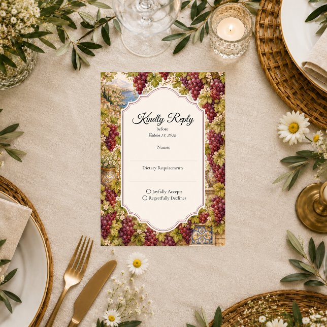 Romantic Vineyard Wedding RSVP Card (Creator Uploaded)